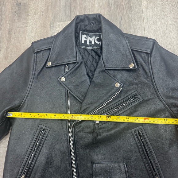 First Manufacturing Company FMC Leather Motorcycle Jacket Superstar Women Large - Picture 10 of 10